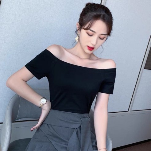 오버그로우 여성용 오프숄더 반팔 티셔츠