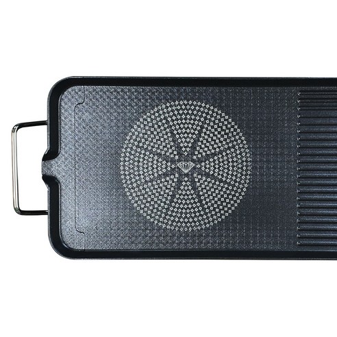 다이아몬드 코팅이 적용된 와이드 그릴 판으로 음식이 달라붙지 않는 대원 전기그릴