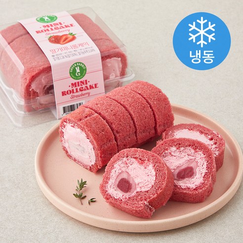그린래빗 딸기 미니 롤케익 (냉동), 140g, 1개