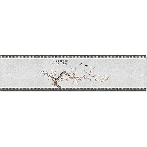 복고풍 전통 다도 인테리어 티 테이블러너, 04, 50 x 150 cm