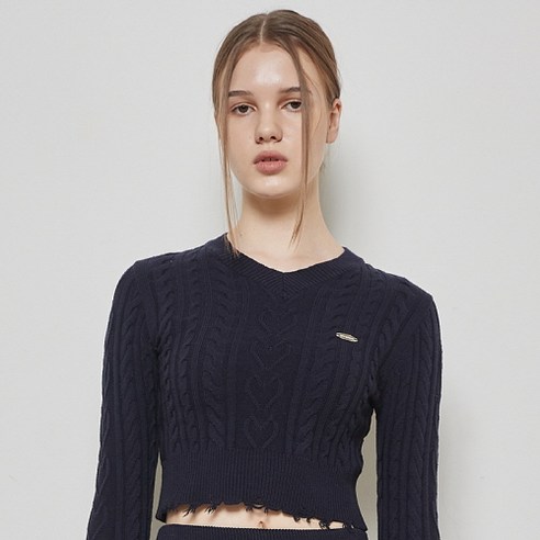 러브이즈트루 여성용 OT DAMAGE KNIT TOP