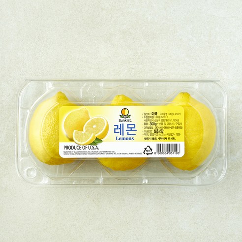 썬키스트 미국산 레몬, 300g, 1개