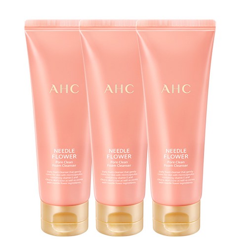 AHC 니들 플라워 포어 클린 폼 클렌저, 100ml, 3개
