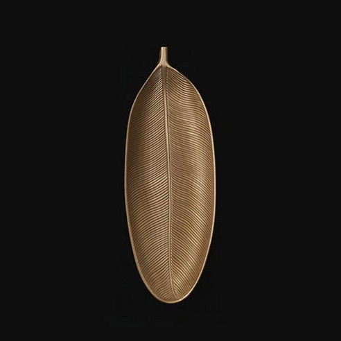 무다스 메탈 컬러 보테니컬 다용도 인테리어 트레이, 나뭇잎 A타입