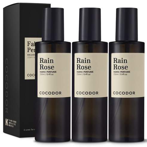 코코도르 룸 앤 패브릭 퍼퓸 섬유탈취제, 250ml, 3개, 레인 로즈