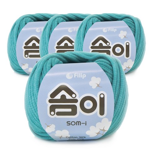 쎄비 솜이 패브릭얀 뜨개실 65g x 4p, 청록