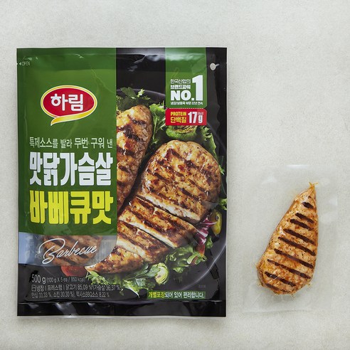 하림 맛닭가슴살 바베큐맛 5개입, 500g, 1개