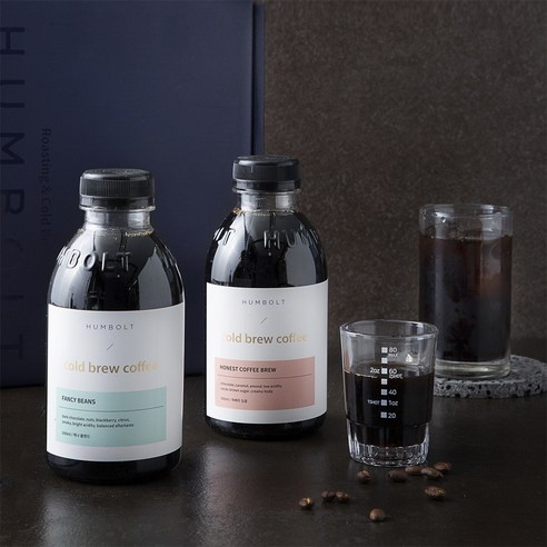 훔볼트 프리미엄 콜드브루 원액 피베리 싱글 500ml + 케냐 블렌드 500ml + 샷잔 선물세트 2호, 1L, 1세트