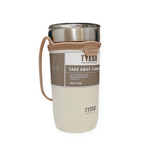 타이소 진공 스텐 핸들 스트랩 텀블러, 크림, 550ML, 1개