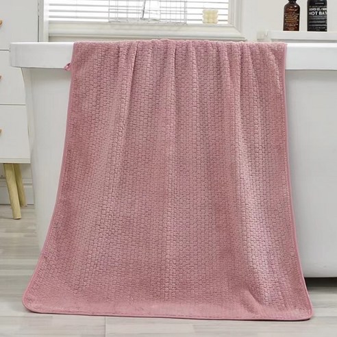 소니오 스퀘어 패턴 소프트 바스타월 비치타월 70 x 140 cm, 01 핑크, 1개
