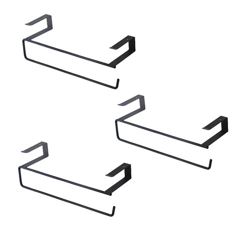 블럭마트 주방 키친 타올 걸이 스토리지 랙, 블랙, 3개