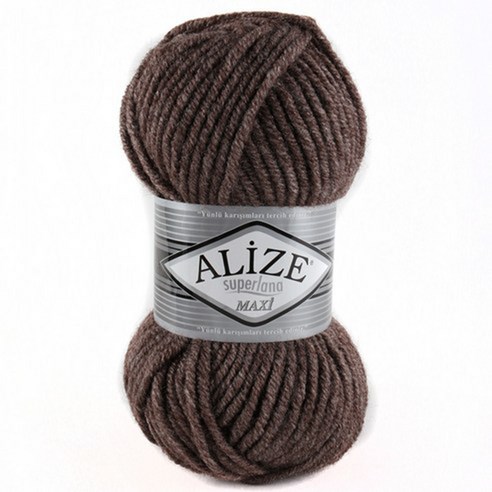 alize yarna 슈퍼라나 맥시 뜨개실, 240 코코아, 1개