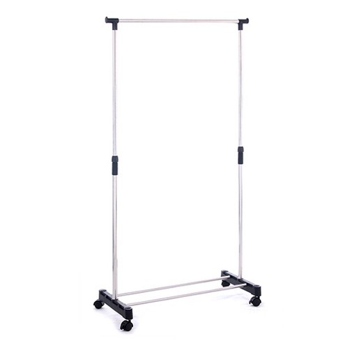심플 이동식 높이조절 스텐 행거 1단 가로 80cm, 혼합색상