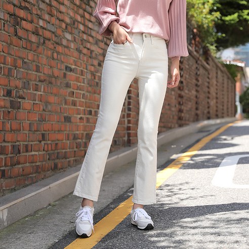 빼빼 여성용 속밴딩 날씬실루엣 탄탄코튼 부츠컷 면팬츠