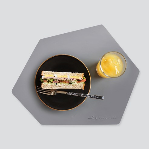 에이드엘 미니 실리콘 테이블매트 폴리곤, 라이트그레이, 350 x 274 mm