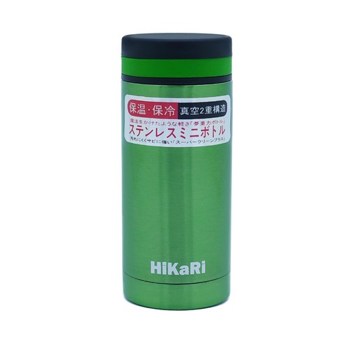 HiKaRi 스텐 메탈 보온 보냉병, GREEN, 230ml