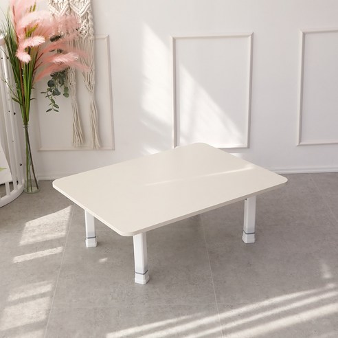 LPM 무광 샤르망 4단 높이조절형 테이블 800 x 600 mm, 라이트베이지