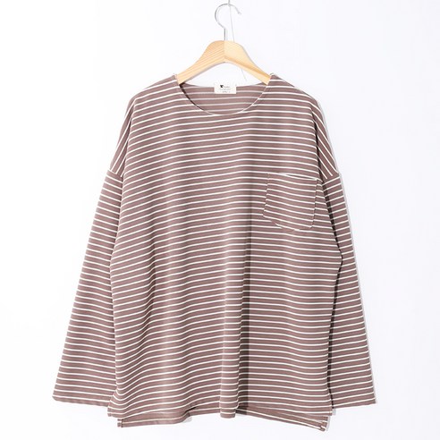 남성용 머스트 해브 스트라이프 데일리 오버핏 긴팔티 DLTRT23004