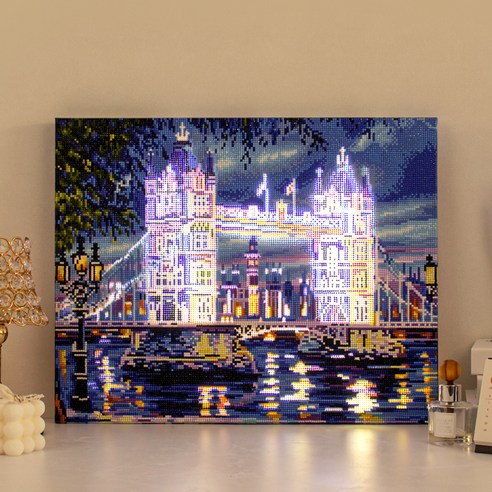 아트조이 DIY LED 캔버스형 보석십자수 40 x 50 cm, 저녁 브릿지, 1개