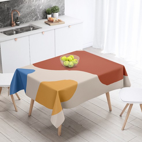 마켓에이 노르딕스타일 린넨 아트 테이블커버, TYPE 1, 140 x 230 cm