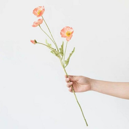 조화 감성코럴 뽀삐 긴가지, 코럴핑크, 1개