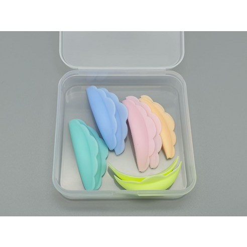 파스텔 왕관 속눈썹 펌 실리콘 수비르 롯드 5종 x 2p + 케이스 세트, 혼합색상, 1세트