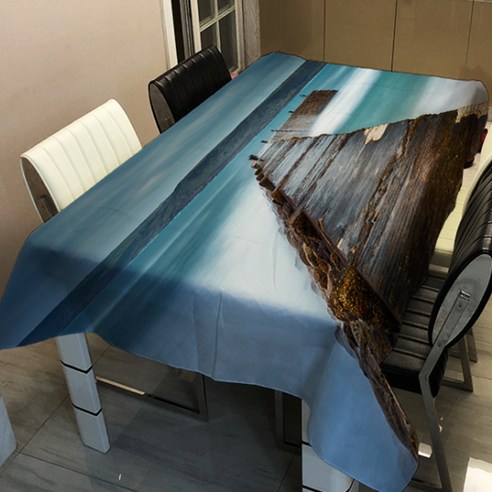 알럽홈 랜드 스케이프 프린팅 스퀘어 홈 테이블 커버, TYPE24, 90 x 90 cm