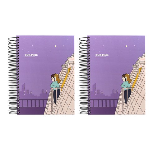 핑크붓 보리 대학 유선노트, 퍼플, 2개