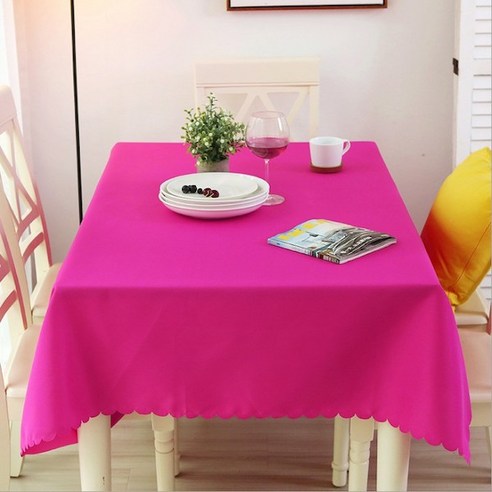 마켓감성 단색 홈파티 사각 테이블보, 로즈레드, 180 x 260 cm, 1개