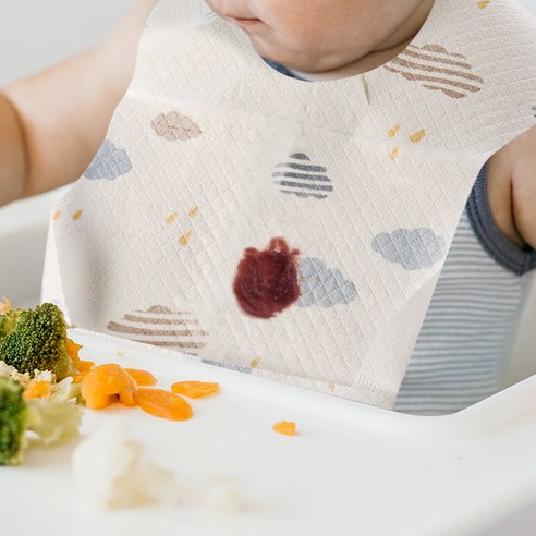 깔끔함과 편리함을 한 번에, 톨스토이 유아용 일회용 방수 턱받이