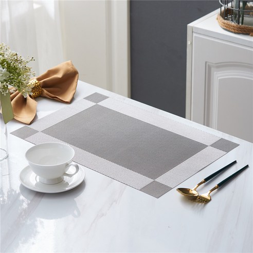 라온투유 북유럽 모던 테이블매트 4p, 05 실버 그레이, 300 x 450 mm