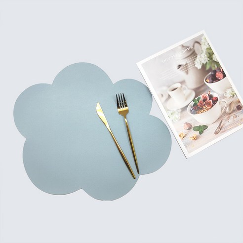 스타 리버시블 귀여운 구름 모양 식탁 매트, TYPE 07, 42 x 35 cm