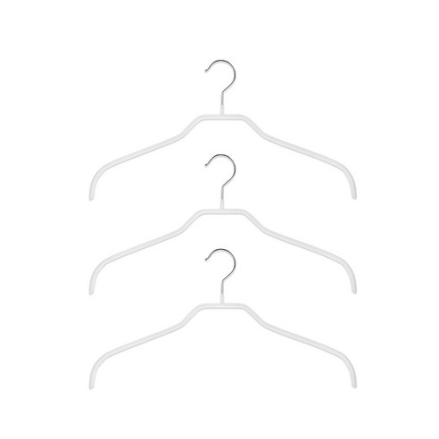마와 논슬립 옷걸이 실루엣 넥 41F, 3개, 화이트