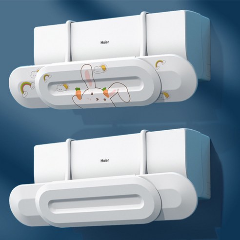 멜트인 무접착 걸이형 에어컨 바람막이 심플화이트 + 토끼 엘지에어컨