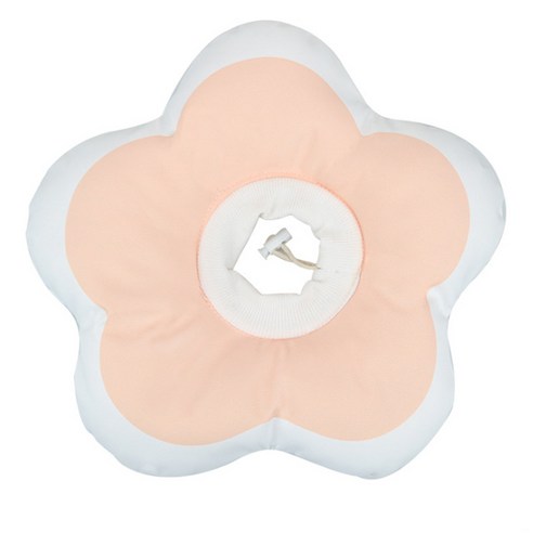 강아지 고양이 방수 꽃잎 넥카라 파스텔피치 M, 100g, 1개