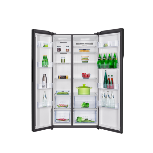 TCL 양문형 글라스도어 냉장고 600L 방문설치: 대용량, 세련된 디자인, 우수한 냉각 성능