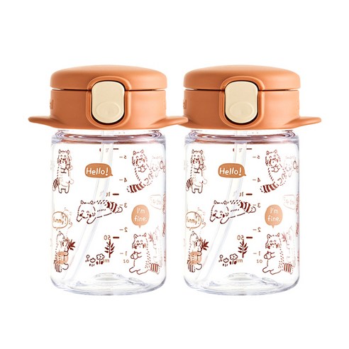 릿첼 AQ 슬림 빨대컵 R 160ml, 브라운, 2개