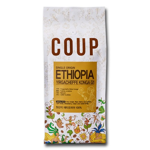 훔볼트 에티오피아 예가체프 콩가 싱글 원두커피, 홀빈(분쇄안함), 1kg