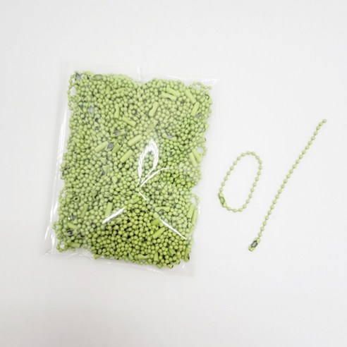 마다꾸미 볼체인 컬러군번줄 줄구슬 10cm, 라이트그린, 100개