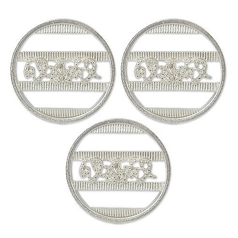 동대문단추왕 금속 단추 링티 11mm, 은반광, 3개