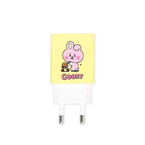 라인프렌즈 BT21 듀얼 고속 충전 USB C타입 어댑터 PD 3.0 20W, COOKY, 1개