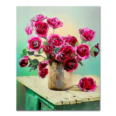아디코 DIY 페인팅 정물화 명화그리기 40 x 50 cm, 1개, 빈티지 레드로즈(PG54)