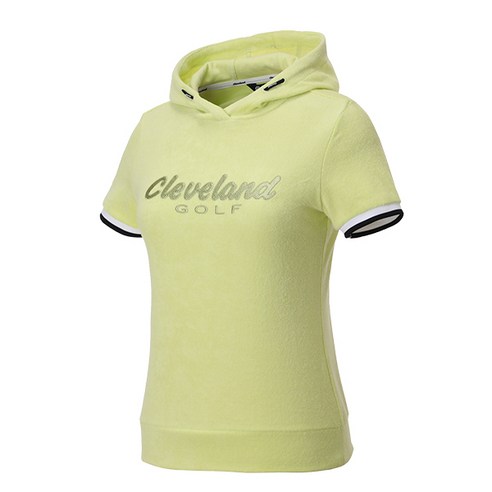 클리브랜드 여성용 테리 레터링로고 반팔 후디 CGKWTS1069