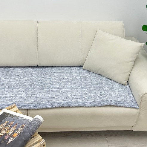 푸른 청량함으로 여름을 쾌적하게, 몽트노블 시어서커 돌소파 패드 블루