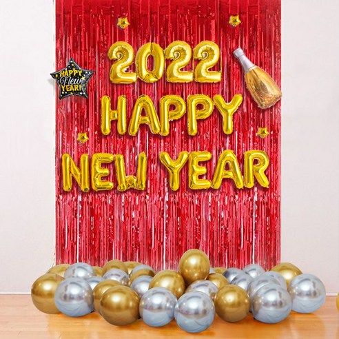 2022 해피뉴이어 풍선 세트, 레드, 1세트