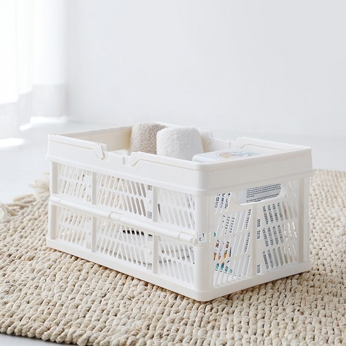 마켓비 KONTINO 폴딩바스켓, 원톤화이트, 18L, 1개