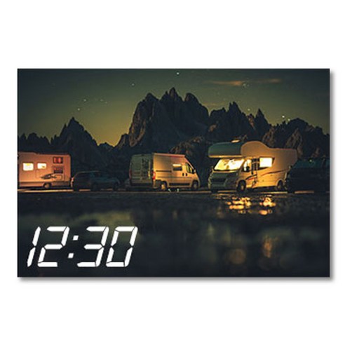 홈마인 LED 캔버스 프린팅 액자 시계 캠핑, 600-HM-CAMPING-28