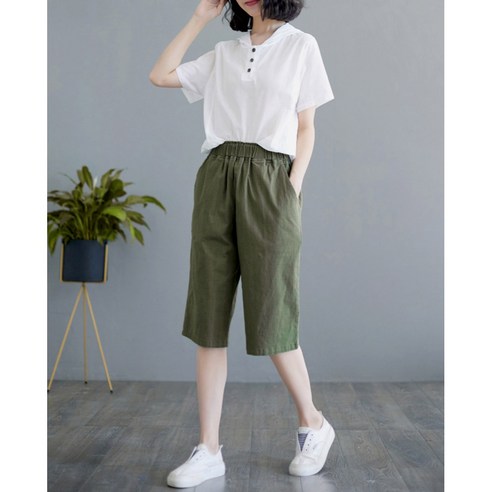 여성의 봄날을 위한 편안함과 스타일: 앤드스타일 밴딩 팬츠