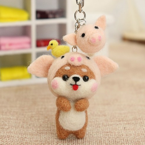 Healingcare 펠트 실 바늘 DIY 세트, 1세트, 12 돼지
