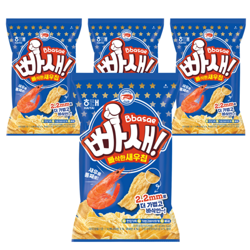 빠새 오리지널 새우칩, 60g, 4개